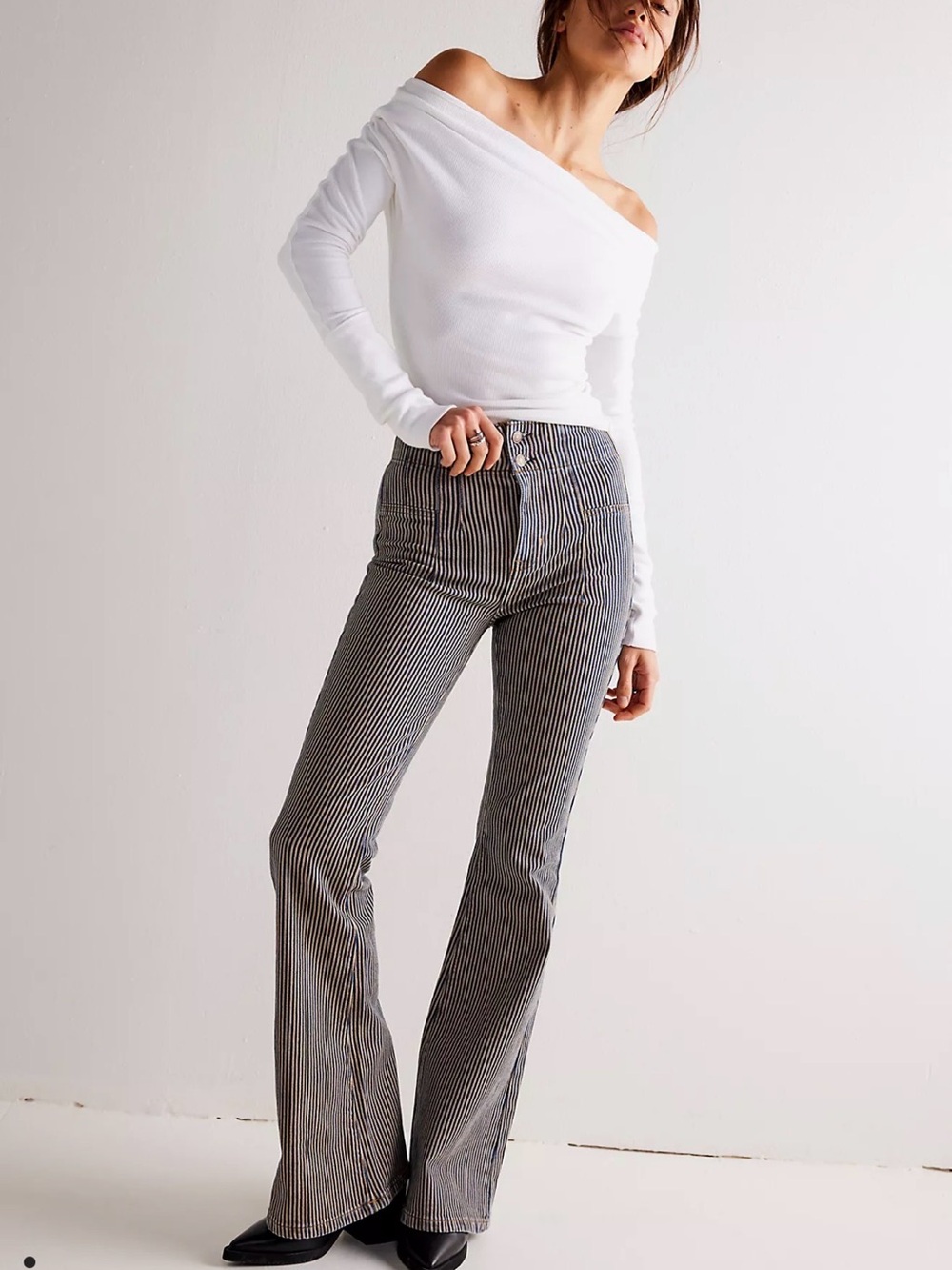We The Free Jayde Railroad Flare Jeans